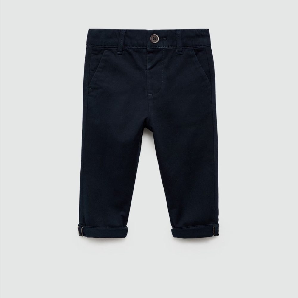 NWT MANGO Dark Navy Cotton Chinos